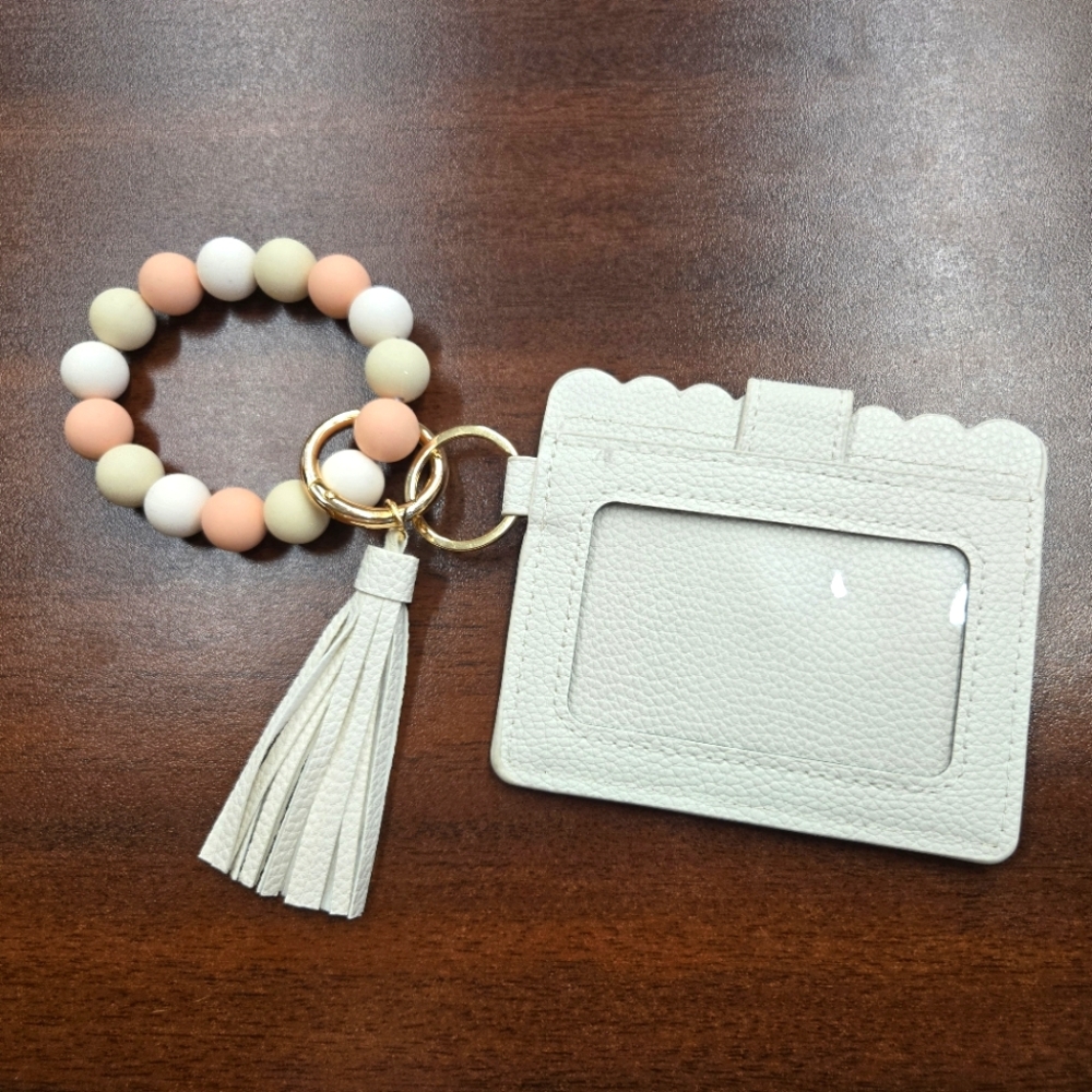 Card Holder with Beaded Keychain